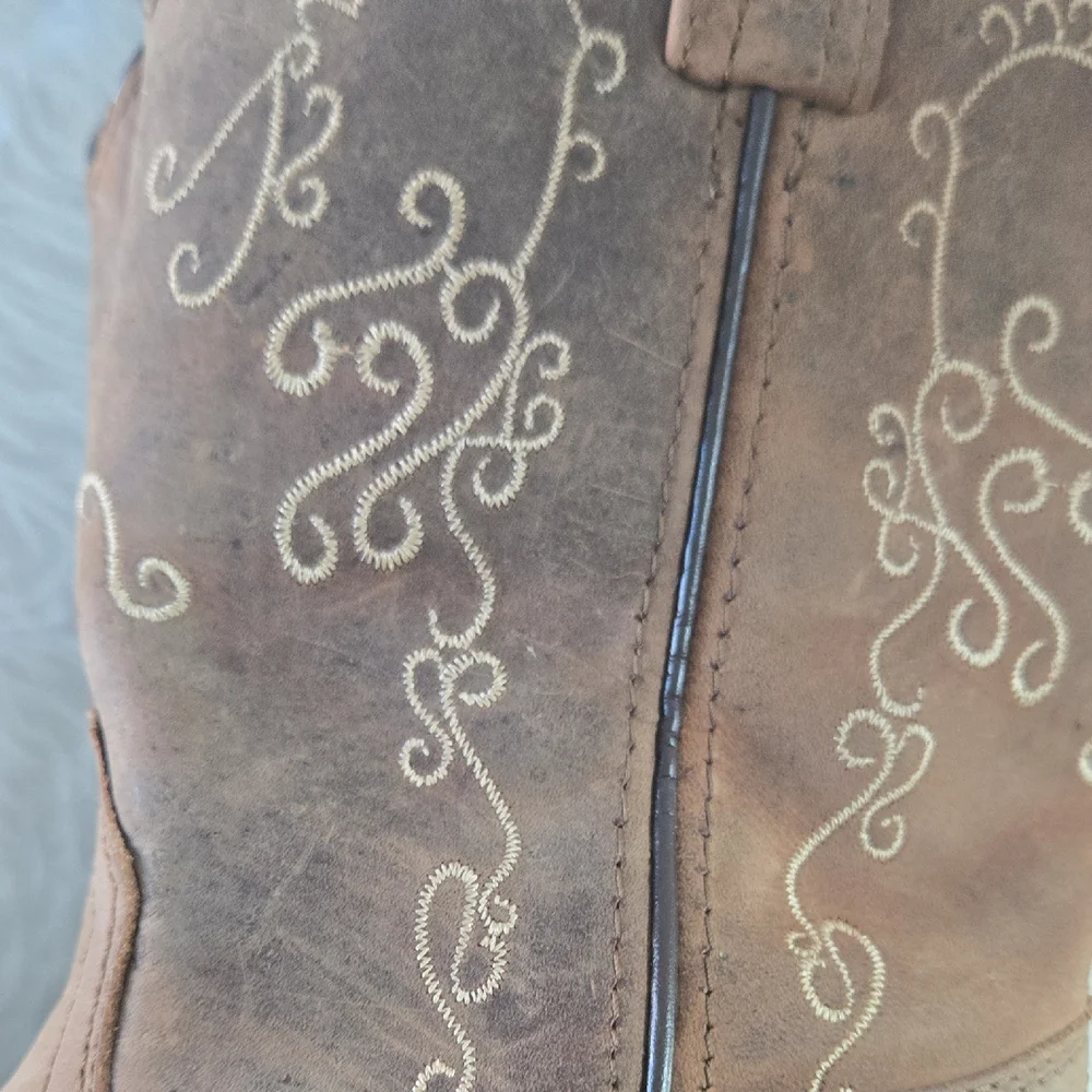 Smoky Mountain Western Cowboy Boots Youth Size 2R – Brown Embroidered‎ Leather